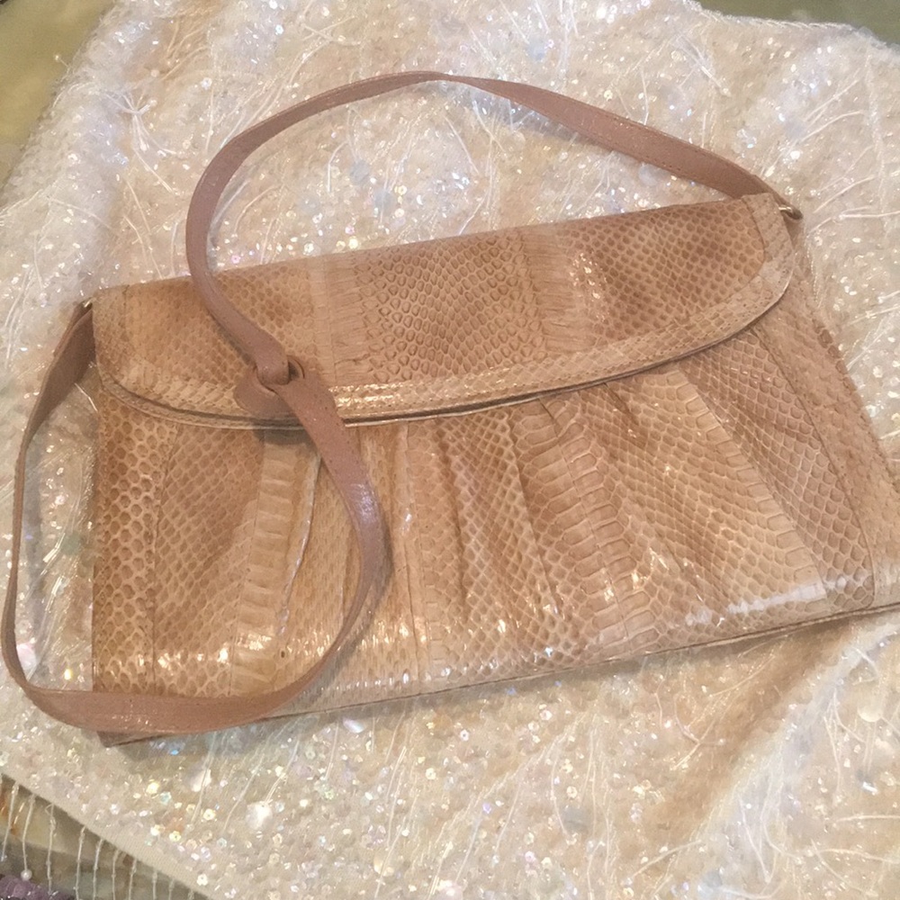 Python Clutch Crossbody Handbag With Straps - image 1